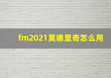 fm2021莫德里奇怎么用