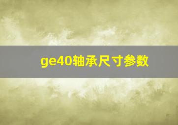 ge40轴承尺寸参数