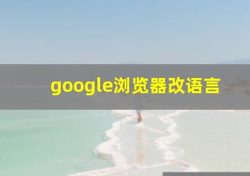 google浏览器改语言