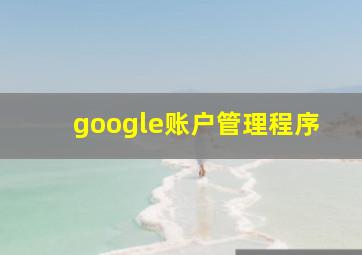 google账户管理程序