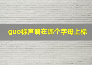 guo标声调在哪个字母上标