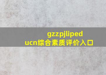 gzzpjlipeducn综合素质评价入口