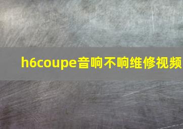 h6coupe音响不响维修视频