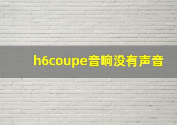 h6coupe音响没有声音