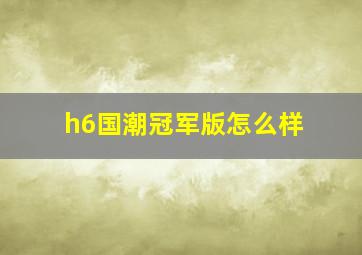 h6国潮冠军版怎么样