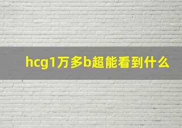 hcg1万多b超能看到什么