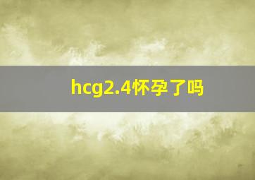 hcg2.4怀孕了吗