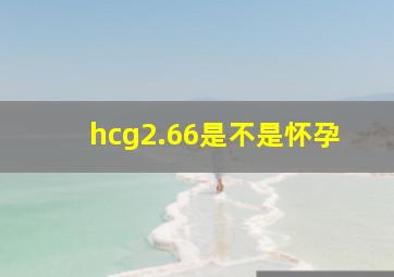 hcg2.66是不是怀孕