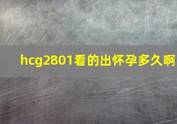 hcg2801看的出怀孕多久啊