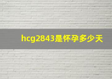 hcg2843是怀孕多少天