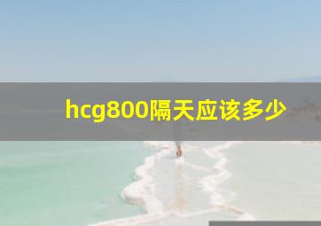 hcg800隔天应该多少