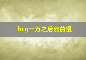 hcg一万之后涨的慢