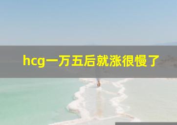 hcg一万五后就涨很慢了