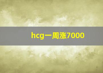 hcg一周涨7000