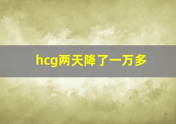 hcg两天降了一万多