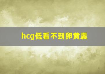 hcg低看不到卵黄囊