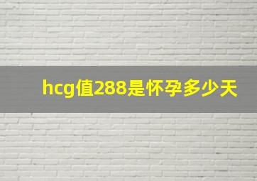 hcg值288是怀孕多少天