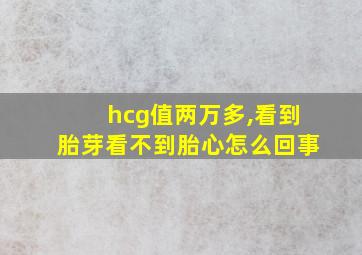 hcg值两万多,看到胎芽看不到胎心怎么回事