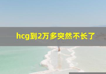 hcg到2万多突然不长了