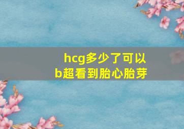 hcg多少了可以b超看到胎心胎芽