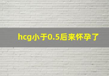 hcg小于0.5后来怀孕了