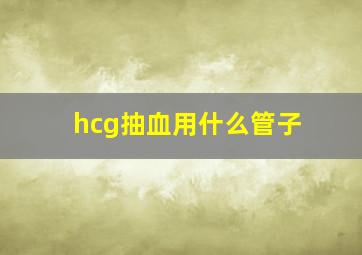 hcg抽血用什么管子