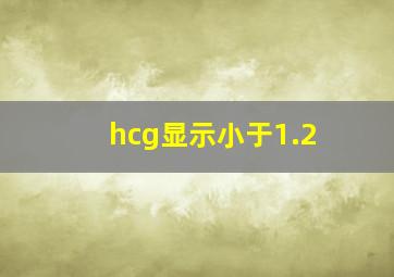 hcg显示小于1.2