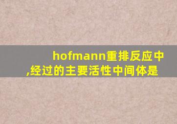 hofmann重排反应中,经过的主要活性中间体是