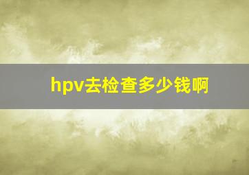 hpv去检查多少钱啊