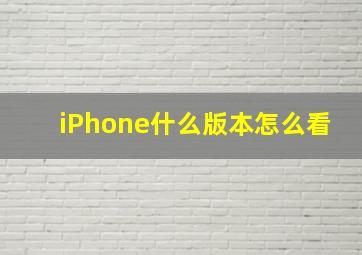 iPhone什么版本怎么看