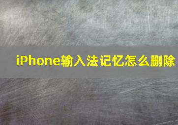 iPhone输入法记忆怎么删除