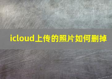 icloud上传的照片如何删掉