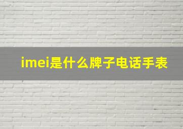 imei是什么牌子电话手表