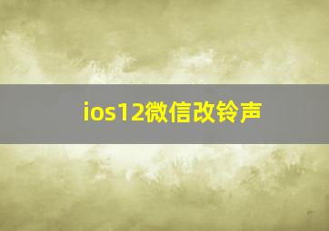 ios12微信改铃声