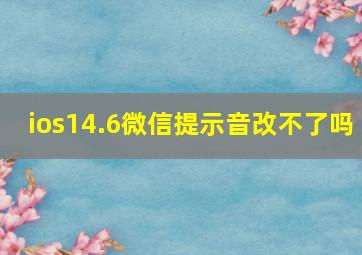 ios14.6微信提示音改不了吗