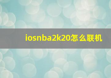 iosnba2k20怎么联机