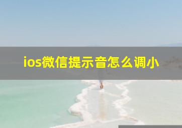 ios微信提示音怎么调小