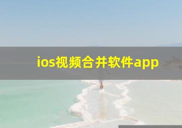 ios视频合并软件app