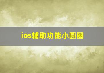 ios辅助功能小圆圈