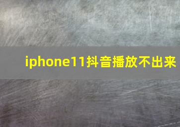 iphone11抖音播放不出来