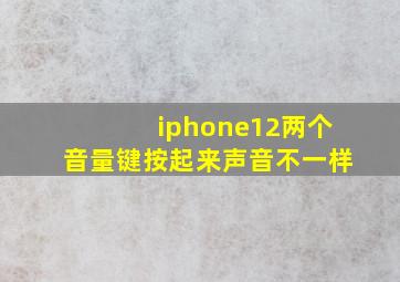 iphone12两个音量键按起来声音不一样