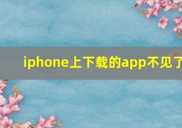 iphone上下载的app不见了