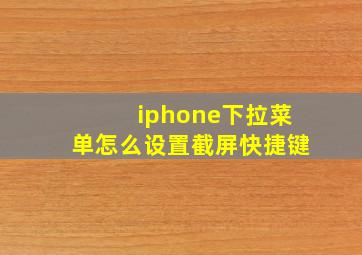 iphone下拉菜单怎么设置截屏快捷键