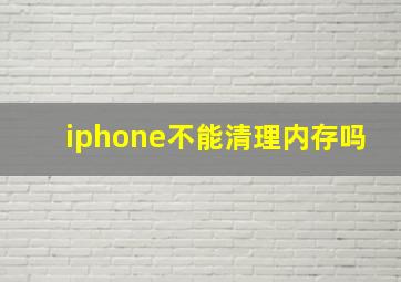 iphone不能清理内存吗