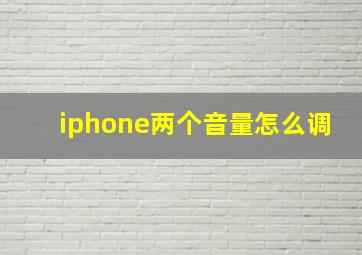 iphone两个音量怎么调