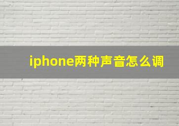 iphone两种声音怎么调