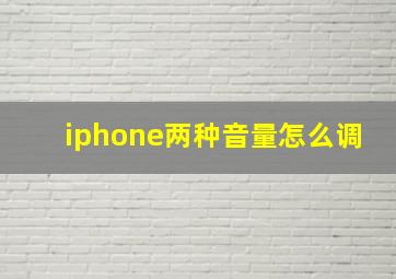 iphone两种音量怎么调