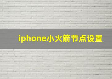 iphone小火箭节点设置