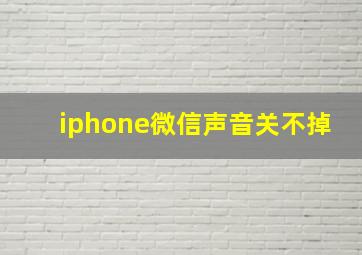 iphone微信声音关不掉