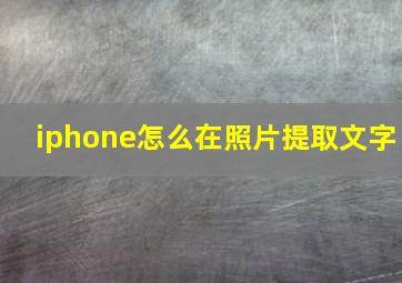 iphone怎么在照片提取文字